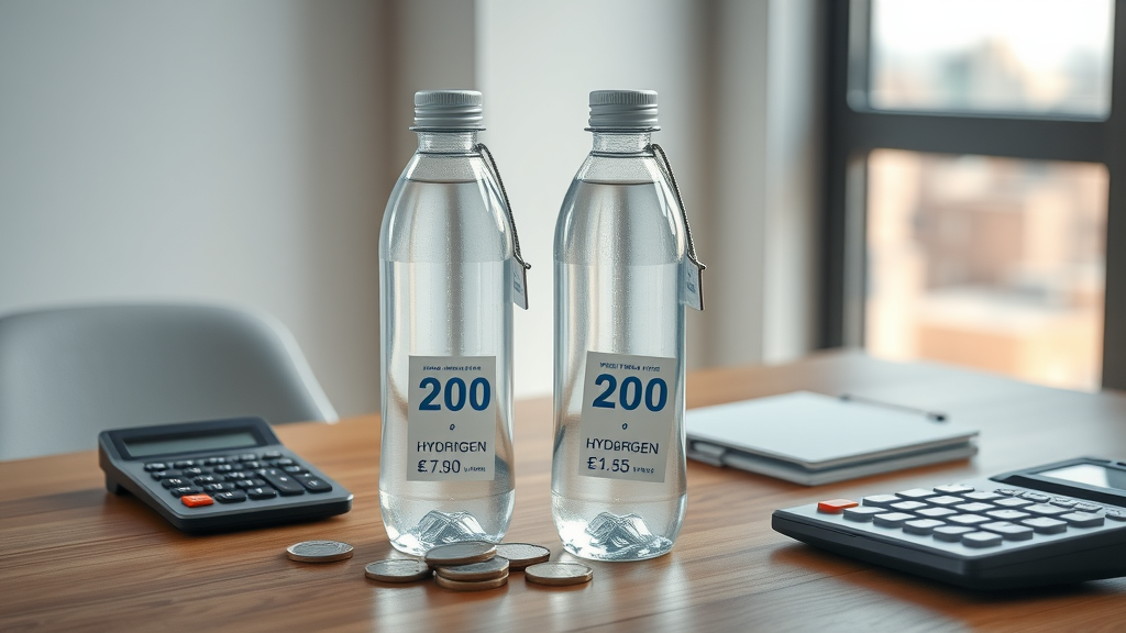 hydrogen water bottle cost comparison with coins and calculator