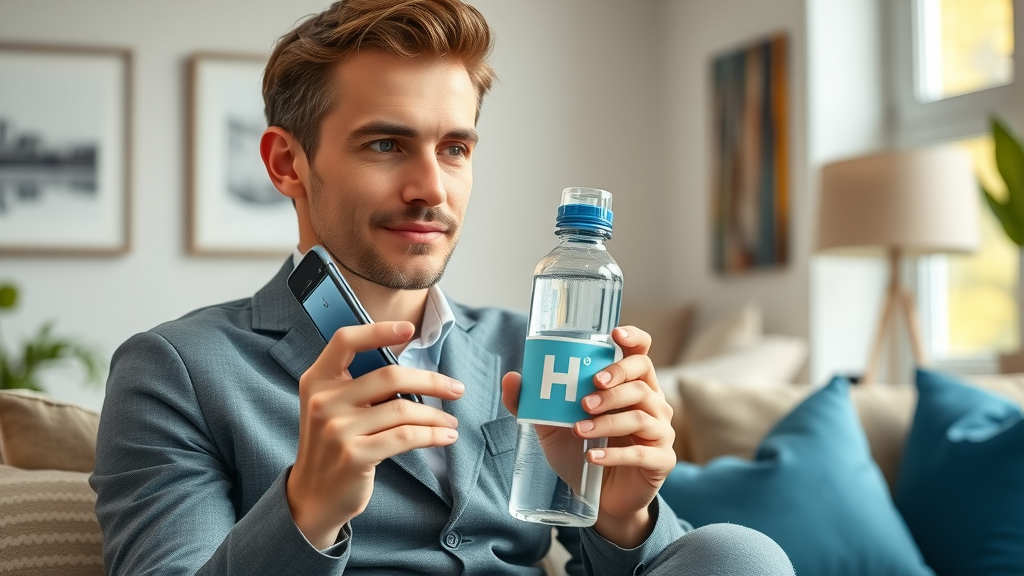 Modern influencer reviewing hydrogen water bottle best hydrogen water bottle warranty