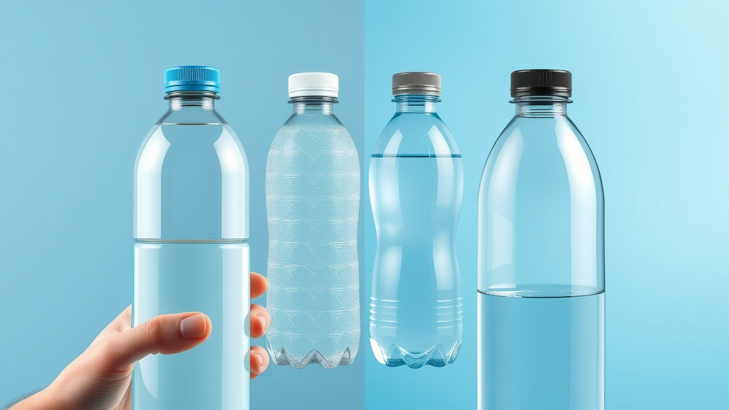 Infographic visual comparing cheap plastic and premium glass/stainless hydrogen water bottles—clear material and design differences