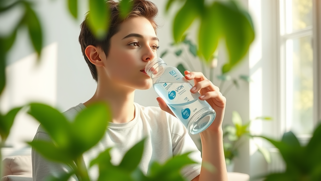 wellness lifestyle with hydrogen water bottle healthy habits