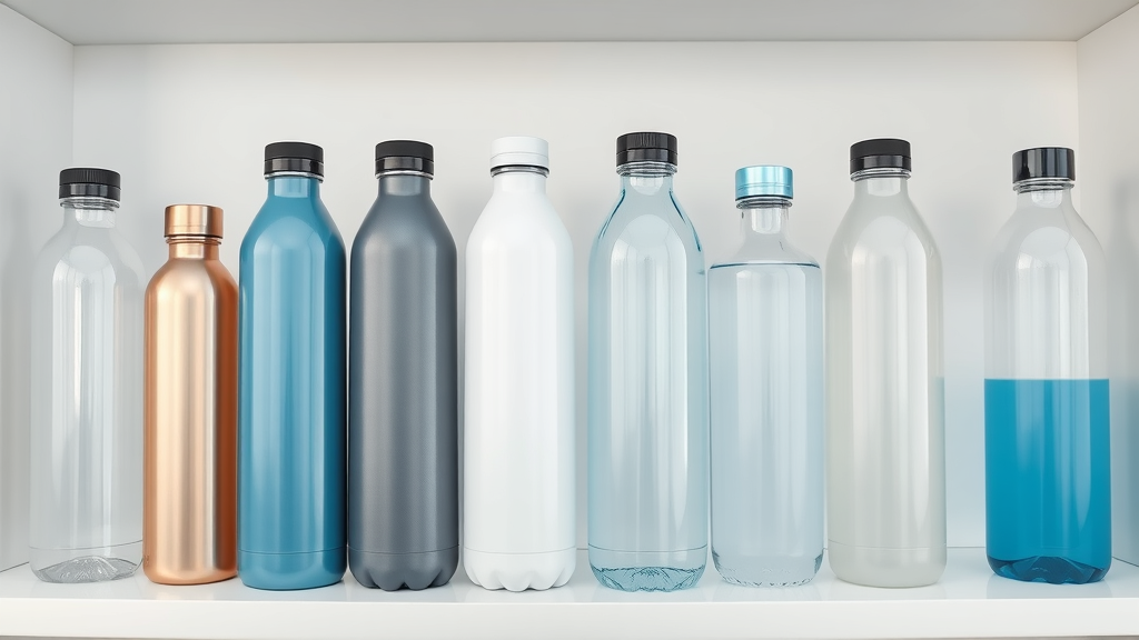 Selection of premium hydrogen water bottles from leading brands, displayed on a shelf for durability comparison