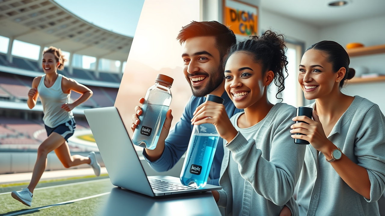 Athlete, professional, and family using hydrogen water bottles for different lifestyles