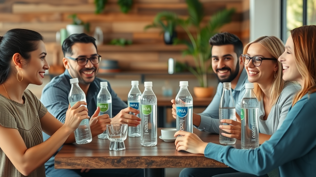 Hydrogen water bottles user review diverse group at cafe hydrogen water bottle