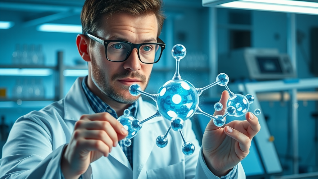 scientist analyzing hydrogen water bottle molecular structure echo vs lumiq hydrogen water bottle