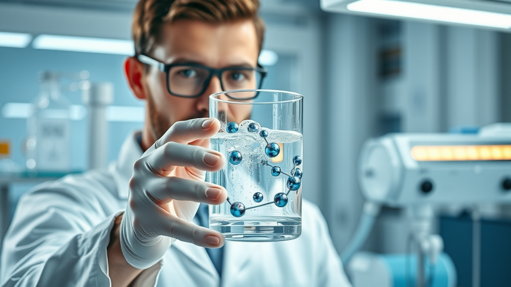 hydrogen water bottle antioxidant benefits laboratory researcher molecular hydrogen