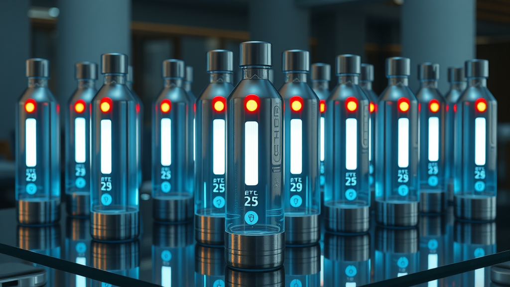 Futuristic hydrogen water bottle designs with LED indicators, smart features, best portable hydrogen water bottle