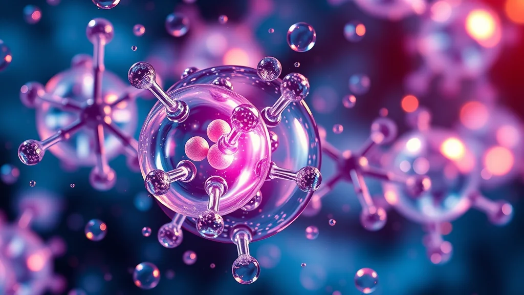 Antioxidant molecules neutralizing free radicals, hydrogen water lactic acid, photorealistic digital illustration, glowing hydrogen atoms, vivid highlights