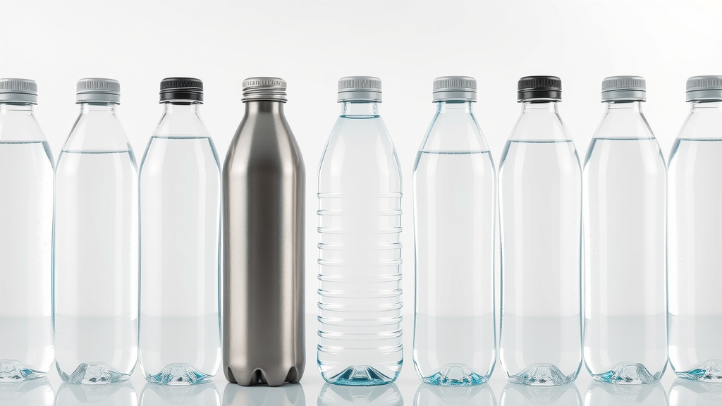 Array of glass, stainless steel, and BPA-free plastic hydrogen water bottles