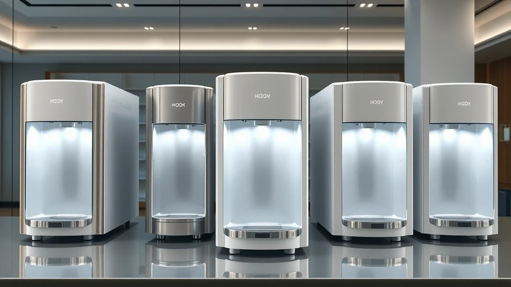 Premium countertop hydrogen water machines lineup—showroom display of best hydrogen water machine for athletes